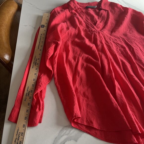 Mint Velvet Coral Collared Tunic Blouse V Neck Long Sleeve Women's Size XL EUC - Picture 6 of 11